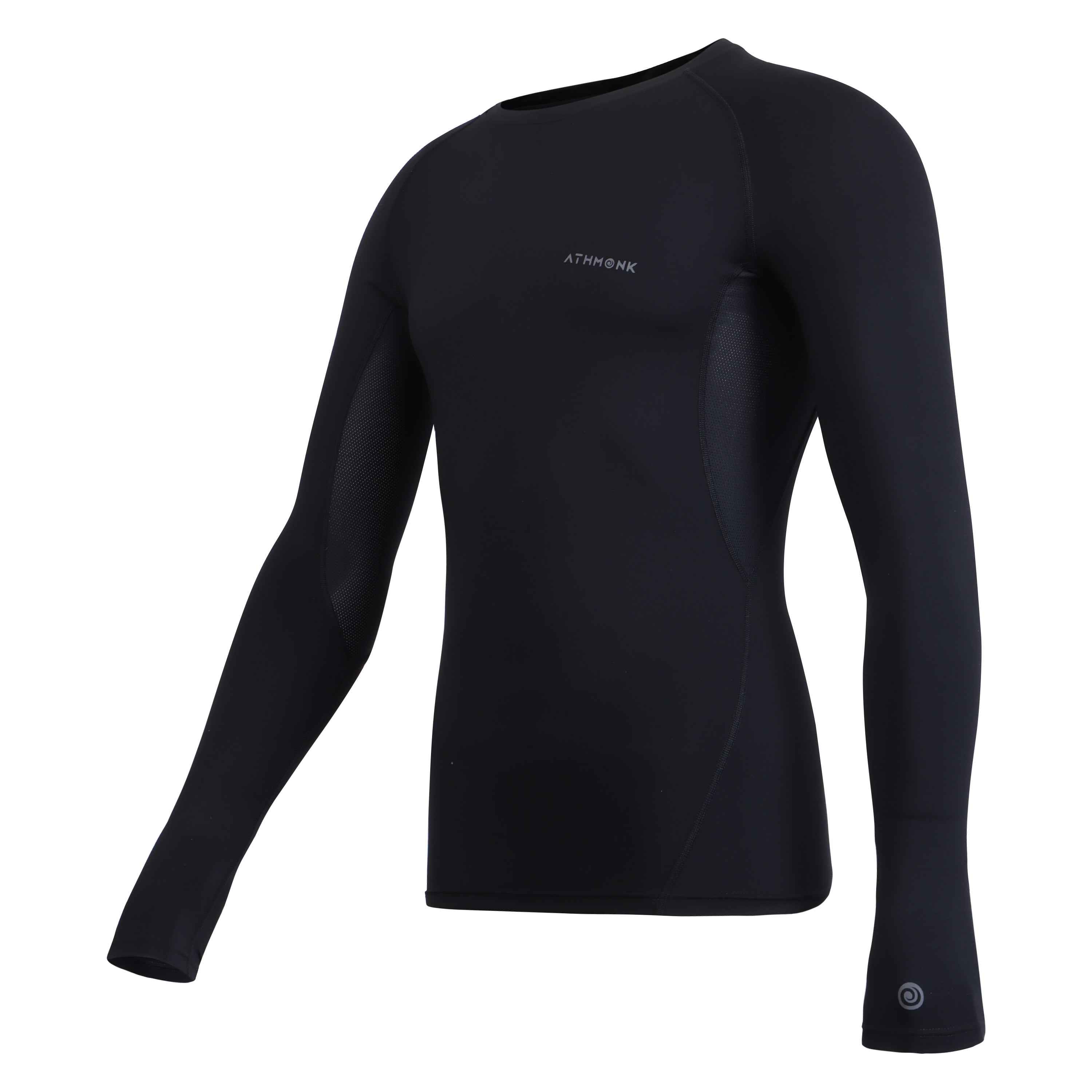 Athmonk Compression T-Shirt Vest Upper Body Shaper for Men Boys Branded - 4-Way Stretch Lycra Fabric - Workout Gym Cricket Running Football Sports Training - Keep Dry Tight Skin Fit - Round Neck